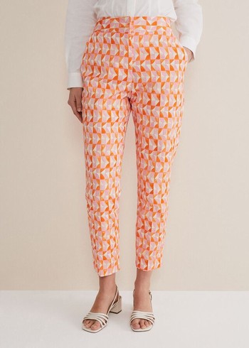 Phase Eight Elysia Geo Cigarettes Trousers Pink/Orange Australia | XJ3597240